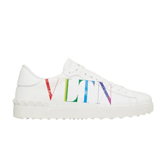 Valentino Open Sneaker Logo Print - White Multi