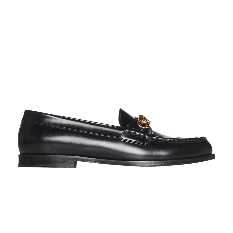 Valentino Chain V Logo Loafer Black