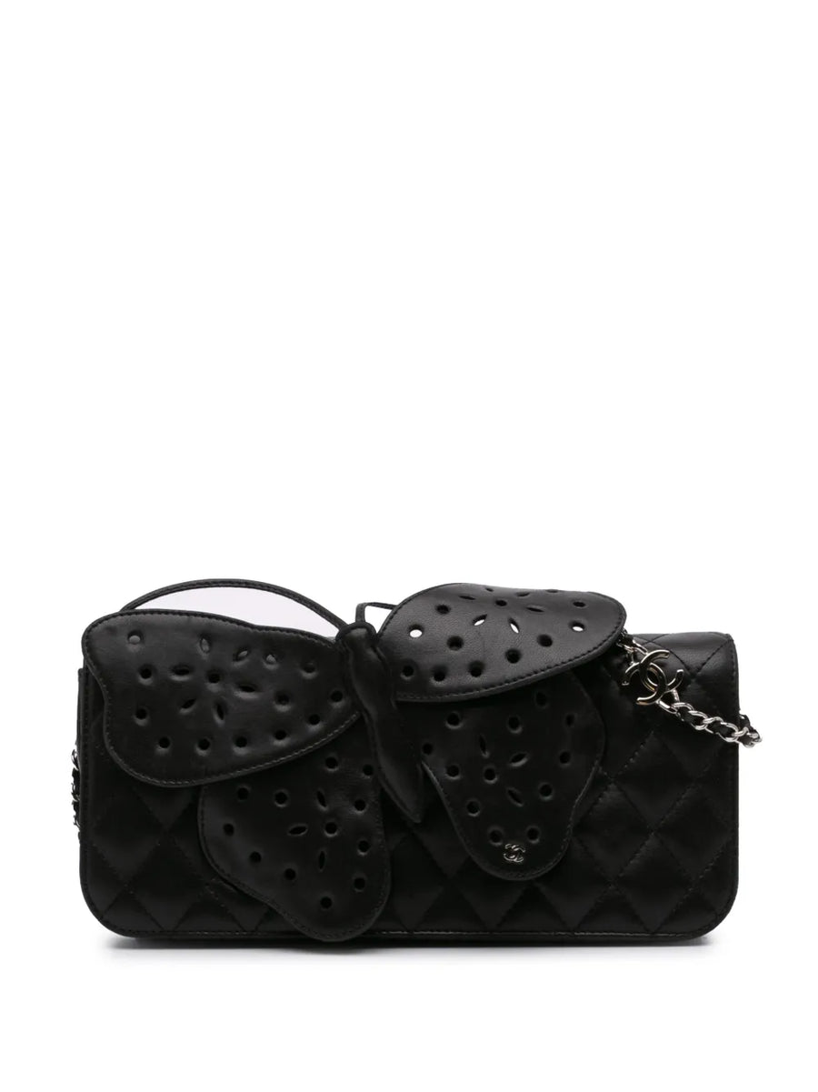2010-2011 Quilted Lambskin Butterfly Clutch With Chain crossbody bag