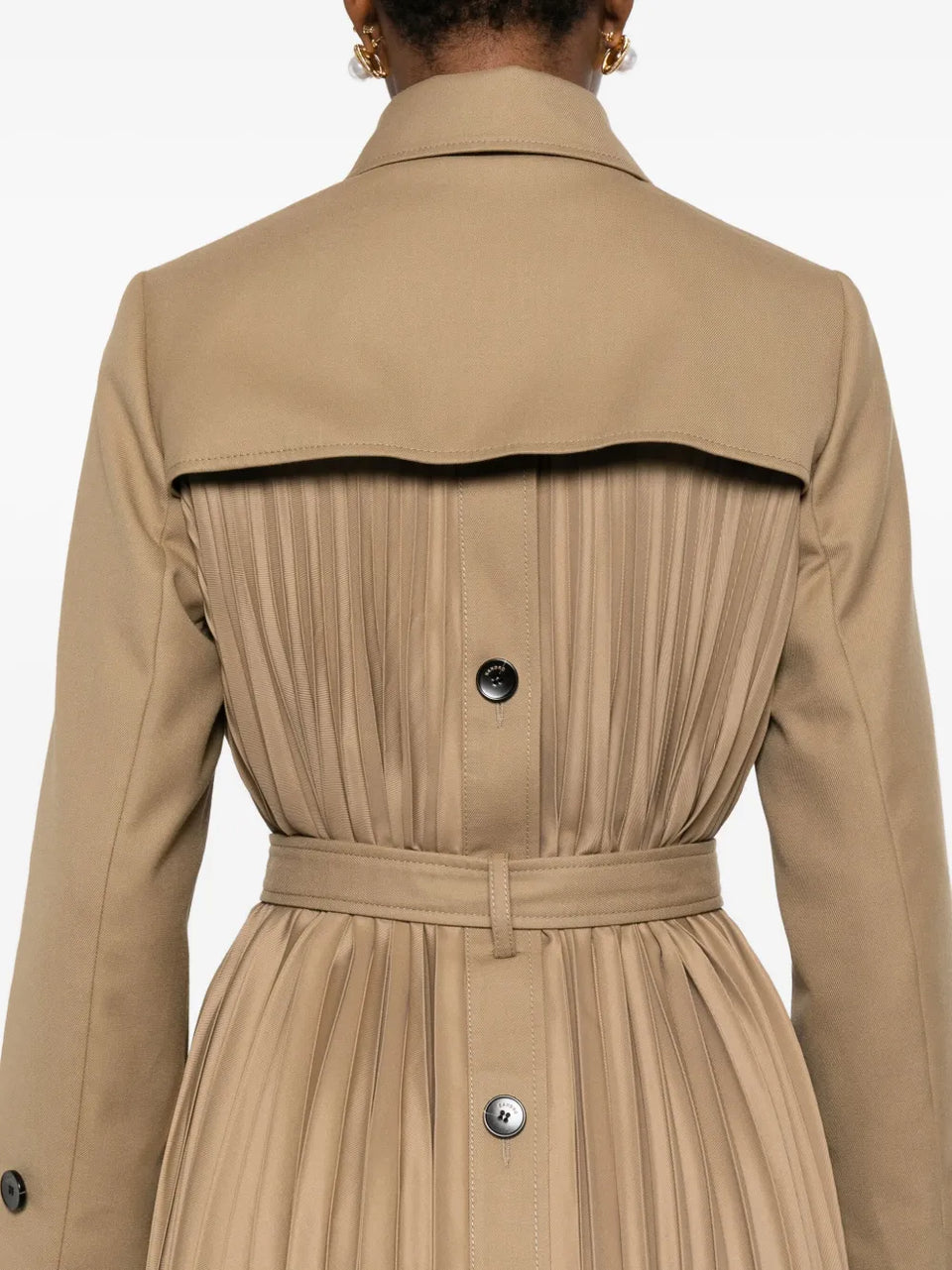 double-breasted belted trench coat