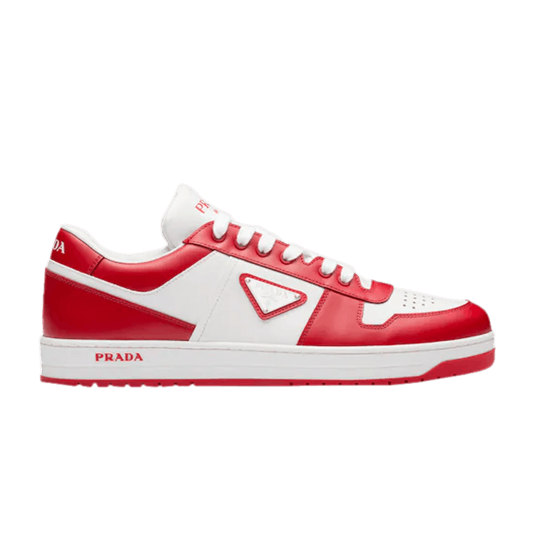 Prada Downtown Leather White Lacquer Red