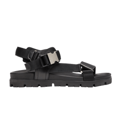 Prada Sporty Leather and Nylon Tape Sandal Black