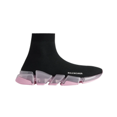 Balenciaga Speed 2.0 Full Clear Sole Recycled Knit Sneaker In Rose