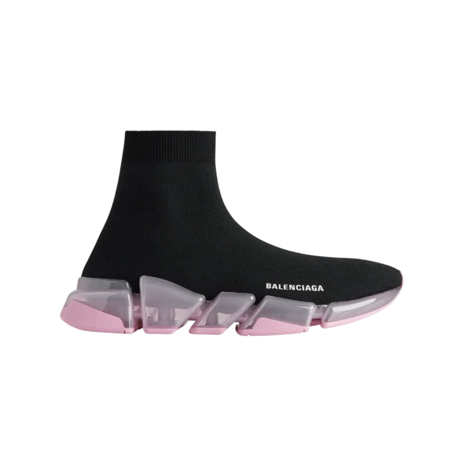 Balenciaga Speed 2.0 Full Clear Sole Recycled Knit Sneaker In Rose
