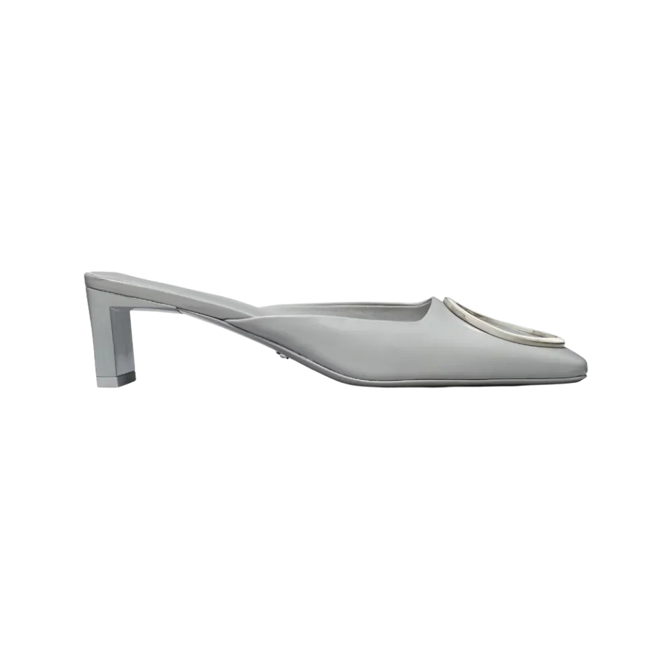 Tory Burch Ring Heeled Mule Silver