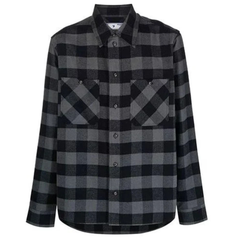 OFF WHITE CHECKED FLANNEL SHIRT black grey