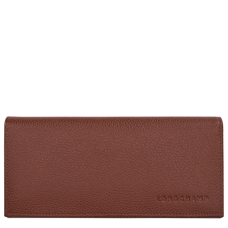 Longchamp Le Foulonné Long continental wallet Coffee