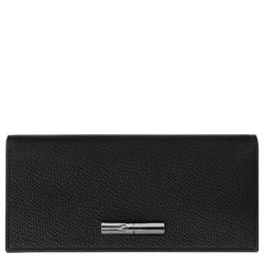 Longchamp Le Roseau Long continental wallet Black