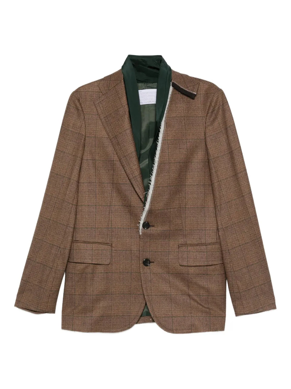 checked single-breasted blazer