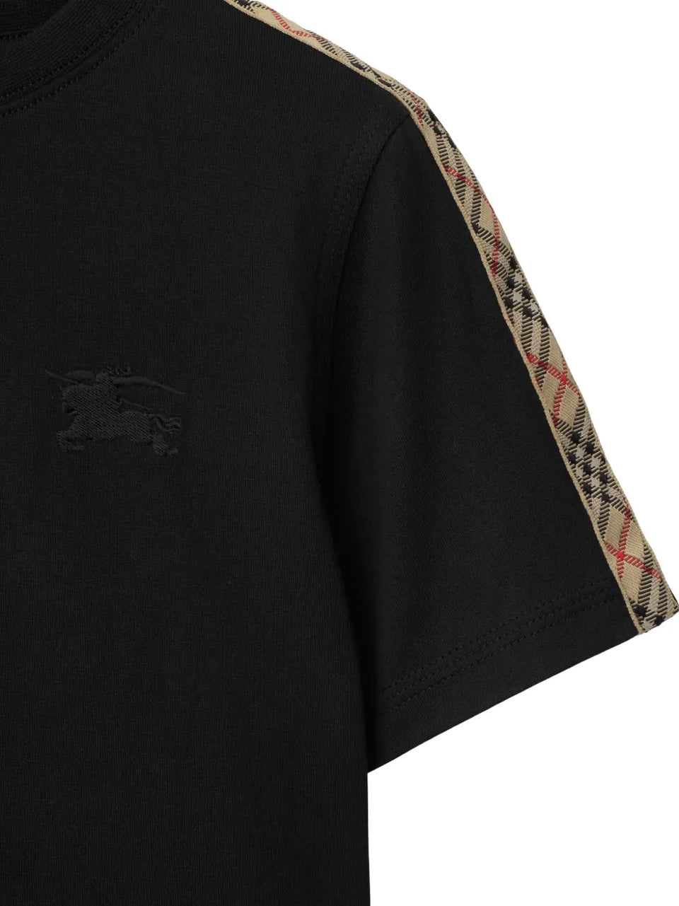 checkered-trim T-Shirt