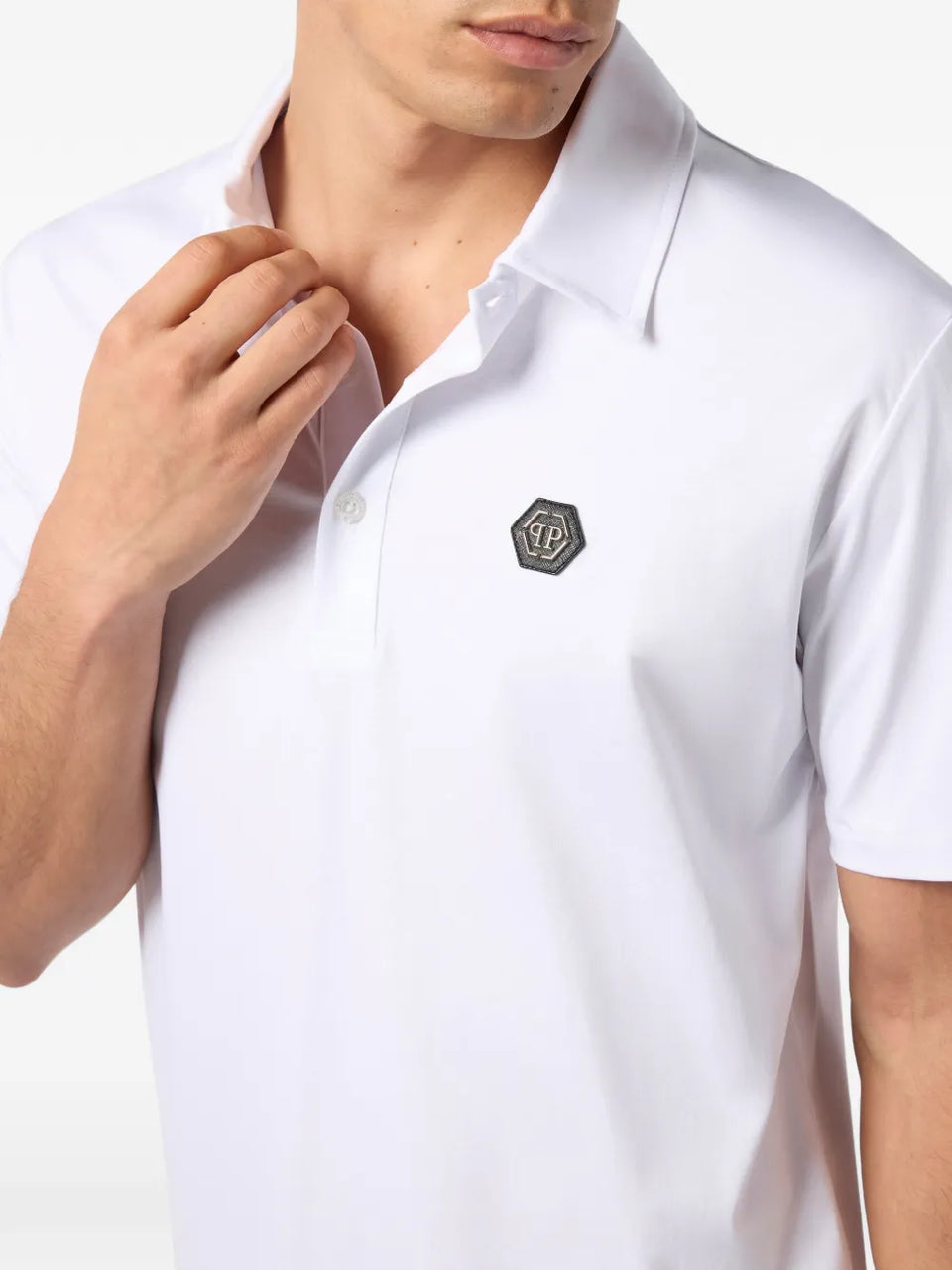 hexagon-logo polo shirt