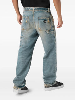 double-pocket distressed jeans