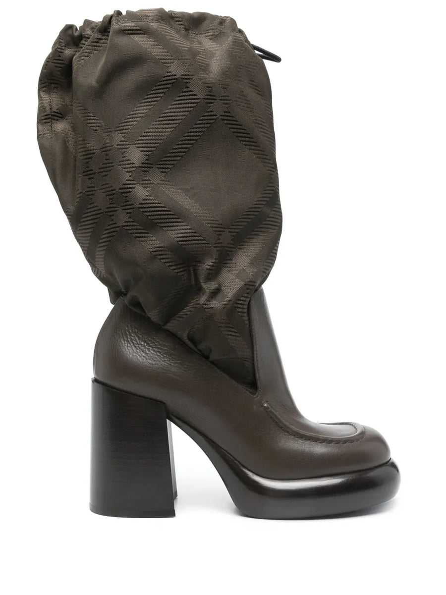100mm check-jacquard boots