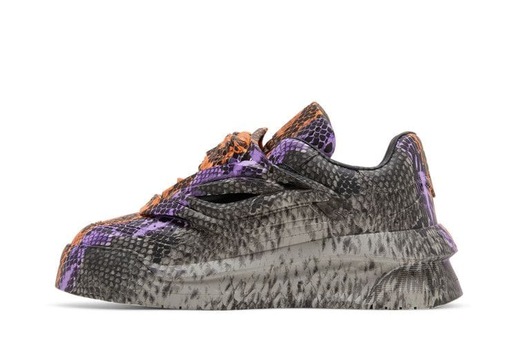 Versace Odissea Caged Rubber Medusa Sneaker Grey Orange Python