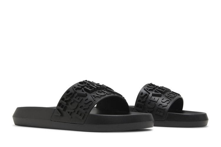 Versace Slide Allover Logo - Black