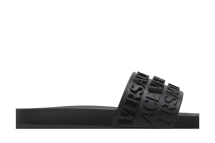 Versace Slide Allover Logo - Black