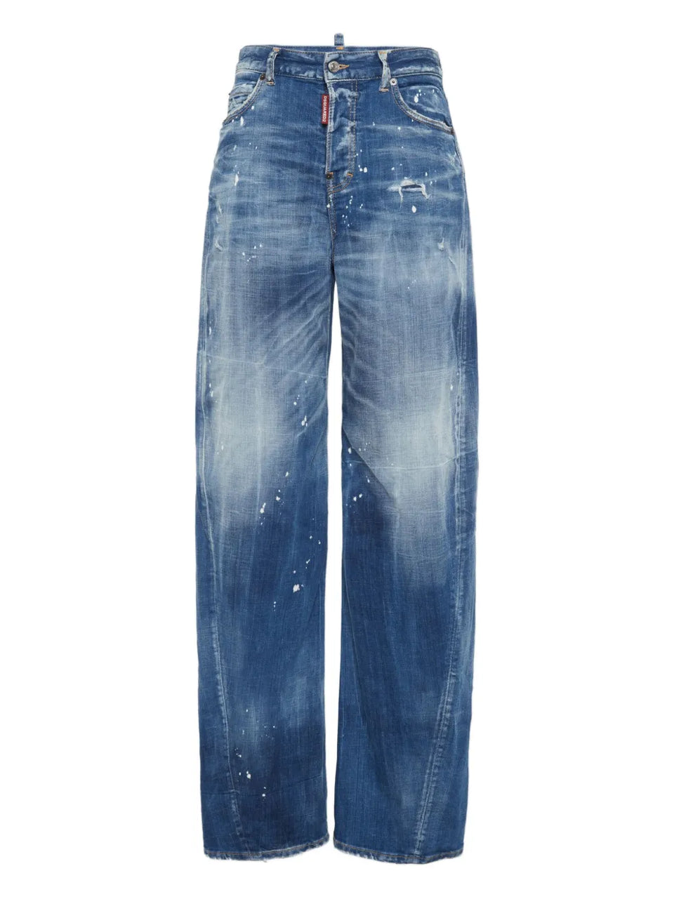 distressed-effect jeans