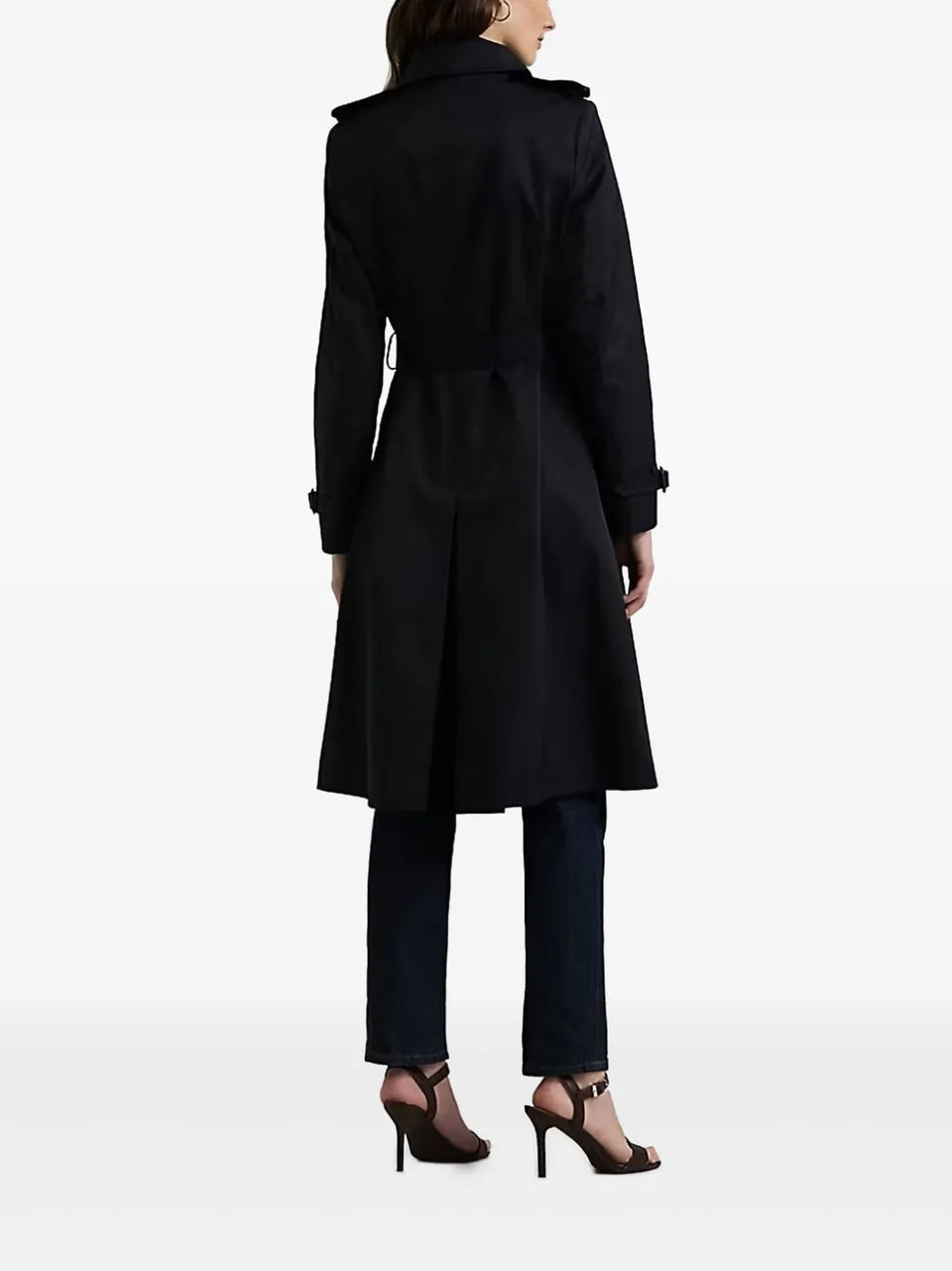 double-breasted belted trench coat