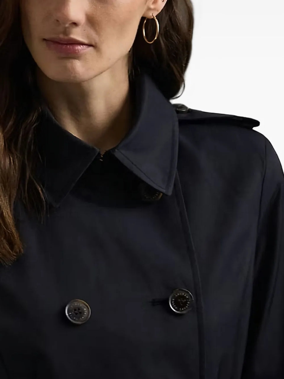 double-breasted belted trench coat