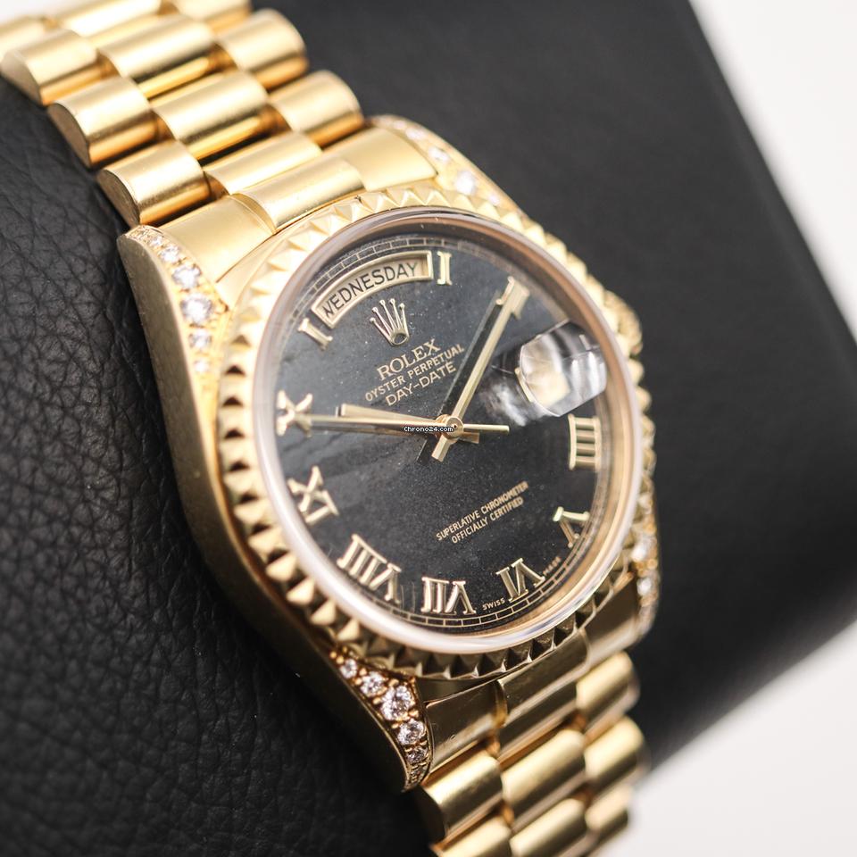 Rolex | Day-Date | 18018 | Yellow gold | 36 mm | Yellow gold | Black | Automatic