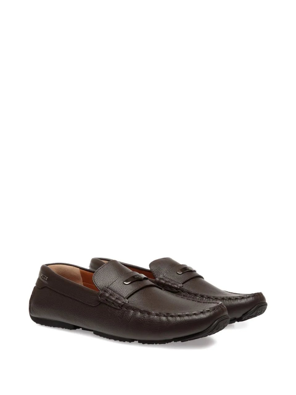 embossed leather loafers