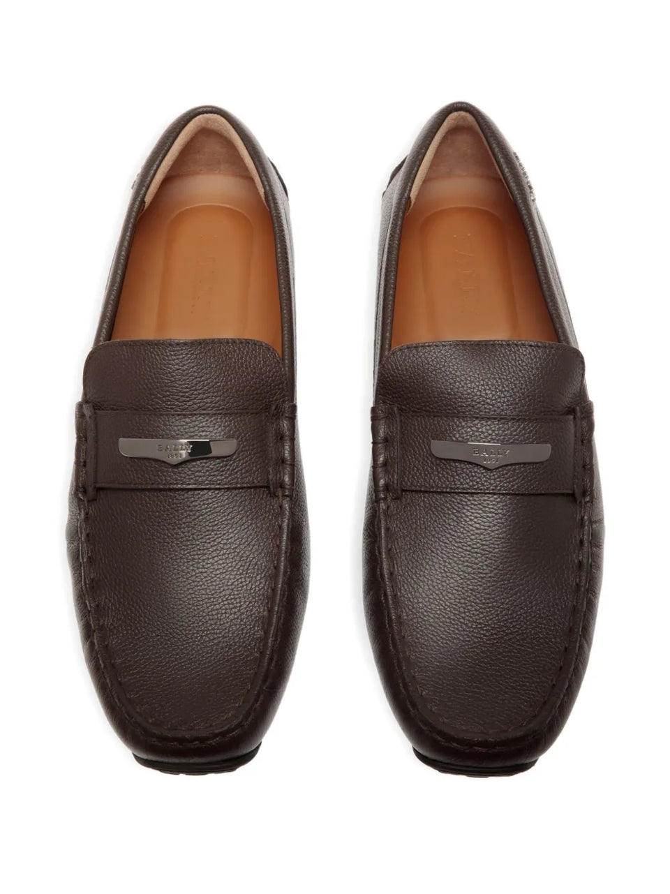 embossed leather loafers