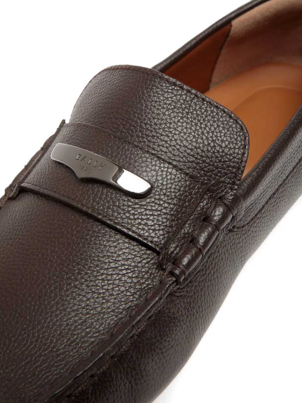 embossed leather loafers