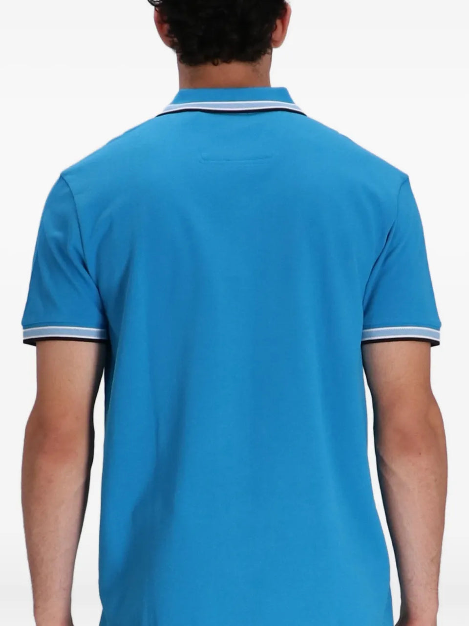 striped trim polo shirt