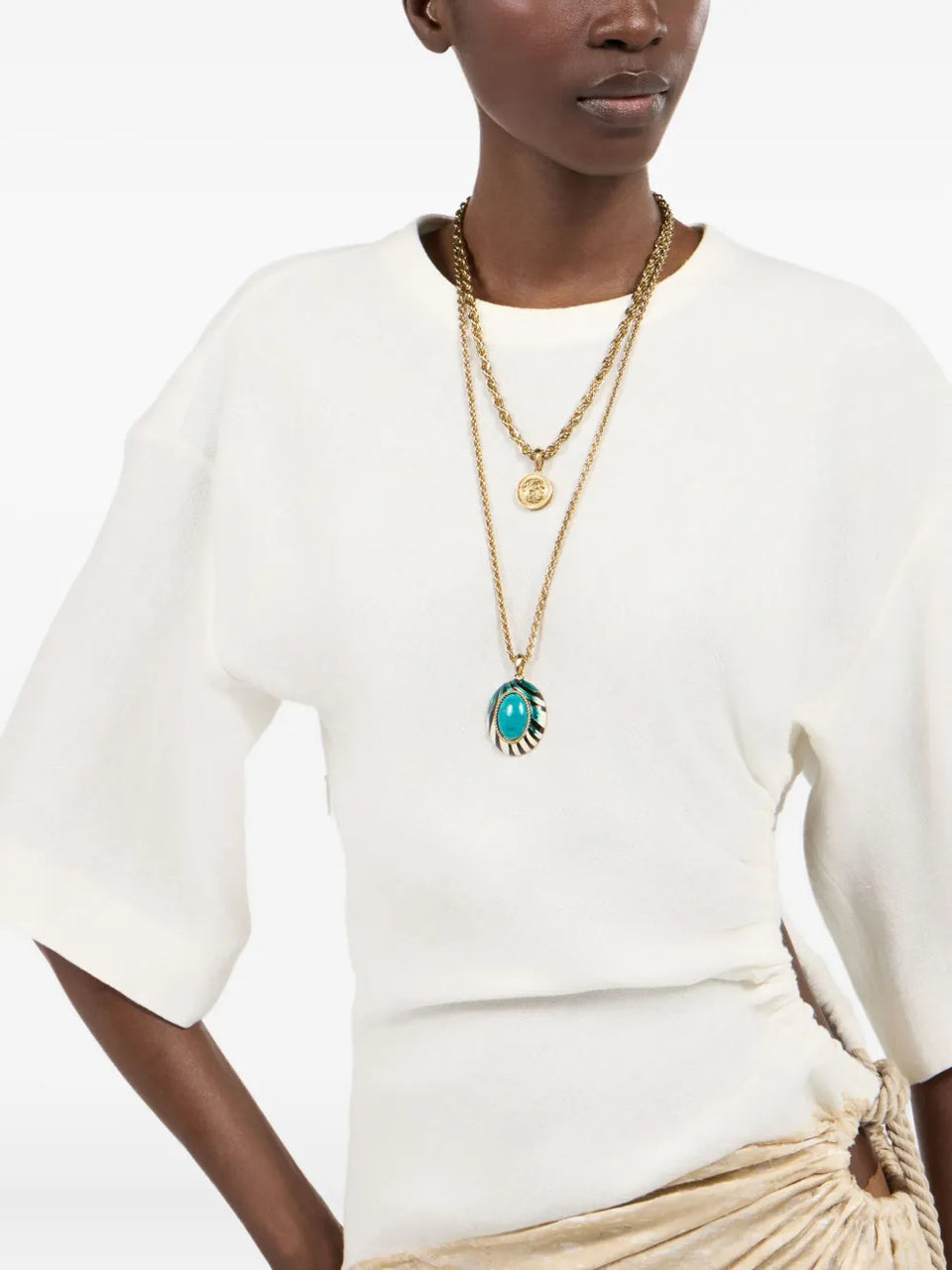 Ray Of Sea-print rope-chain necklace
