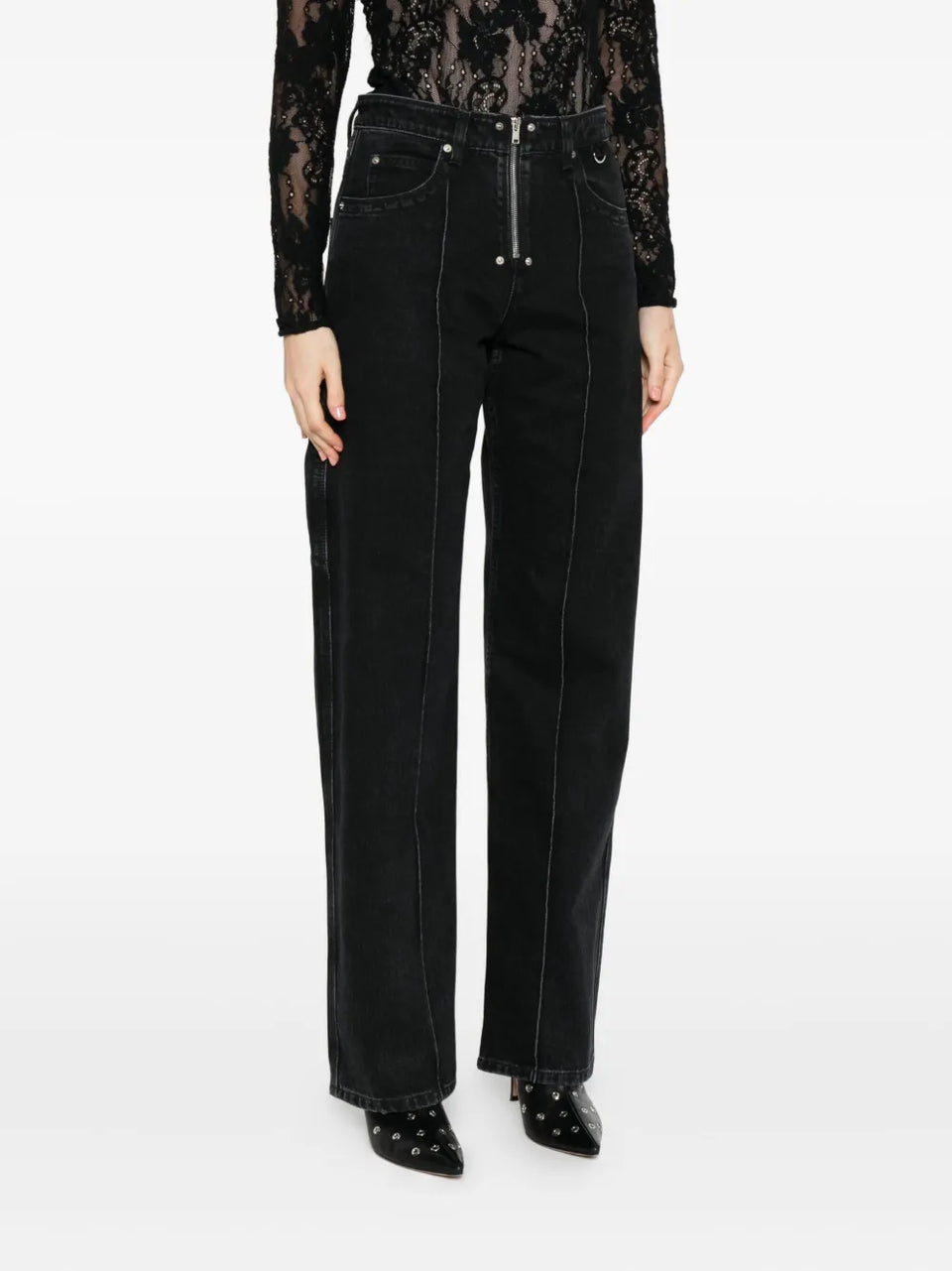 Stelyna zip-fly panelled jeans