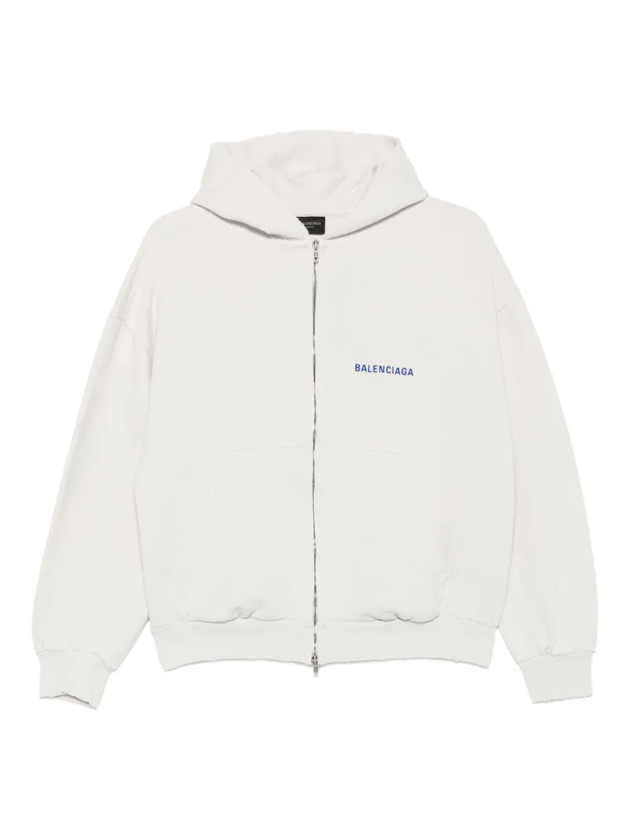logo-embroidered zip-up Hoodie