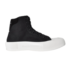 Alexander McQueen Deck Plimsoll High Black White