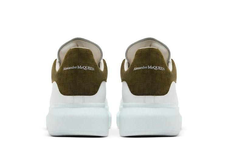 Alexander McQueen Oversized Sneaker White Khaki Crocodile