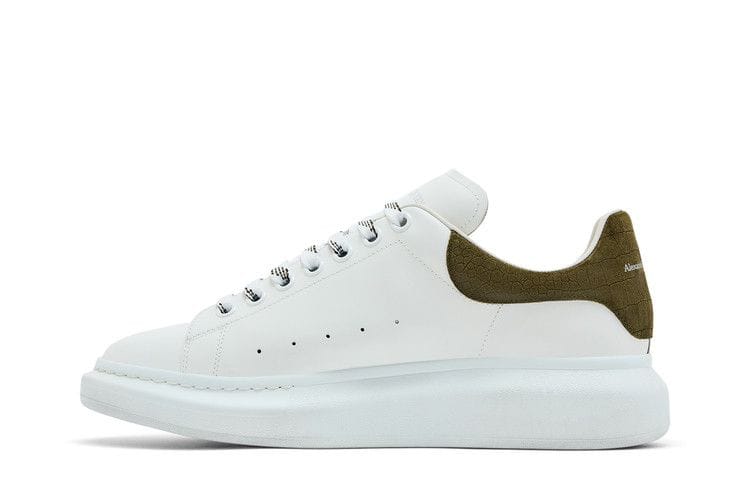 Alexander McQueen Oversized Sneaker White Khaki Crocodile