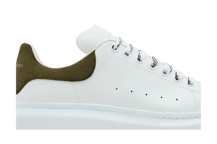 Alexander McQueen Oversized Sneaker White Khaki Crocodile