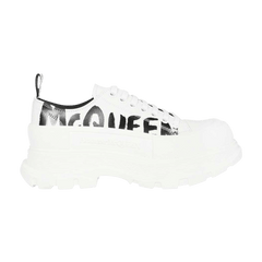 Alexander McQueen Tread Slick Lace Up McQueen Graffiti Logo - White