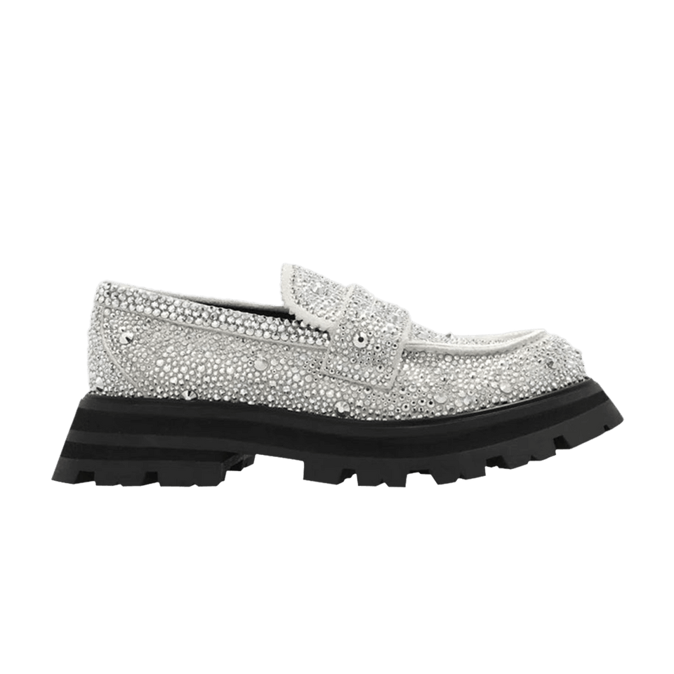 Alexander McQueen Wmns Wander Loafer 'New Ivory Crystal Embellished'
