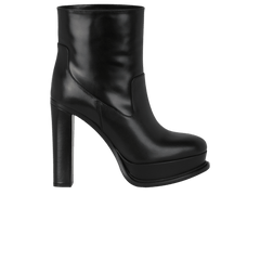 Alexander McQueen Wmns Leather Ankle Boot 'Black'