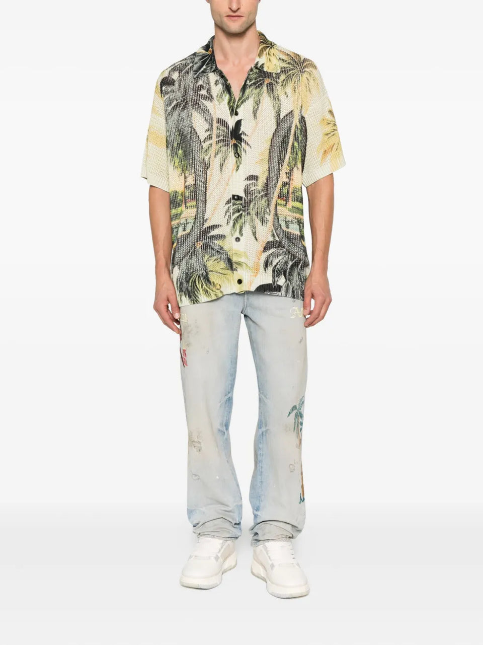 palm tree-print shirt
