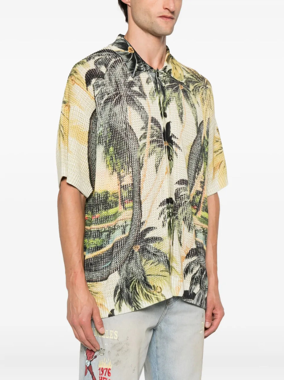 palm tree-print shirt
