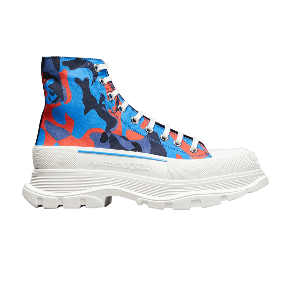 Alexander McQueen Tread Slick High Blue Red Camo