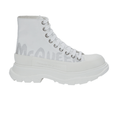Alexander McQueen Wmns Tread Slick Boots 'White Silver'