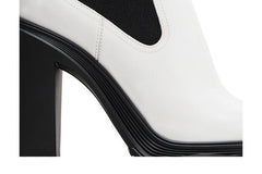 Alexander McQueen Wmns Tread Slick Heeled Chelsea Boot 'Ivory Black'