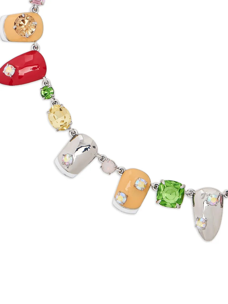 nails-embellished necklace