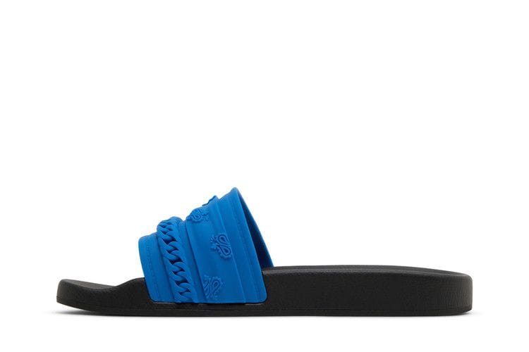 Amiri Bandana Chain Pool Slide Blue Paisley