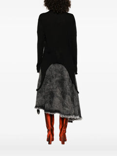 slashed long-sleeve sweater