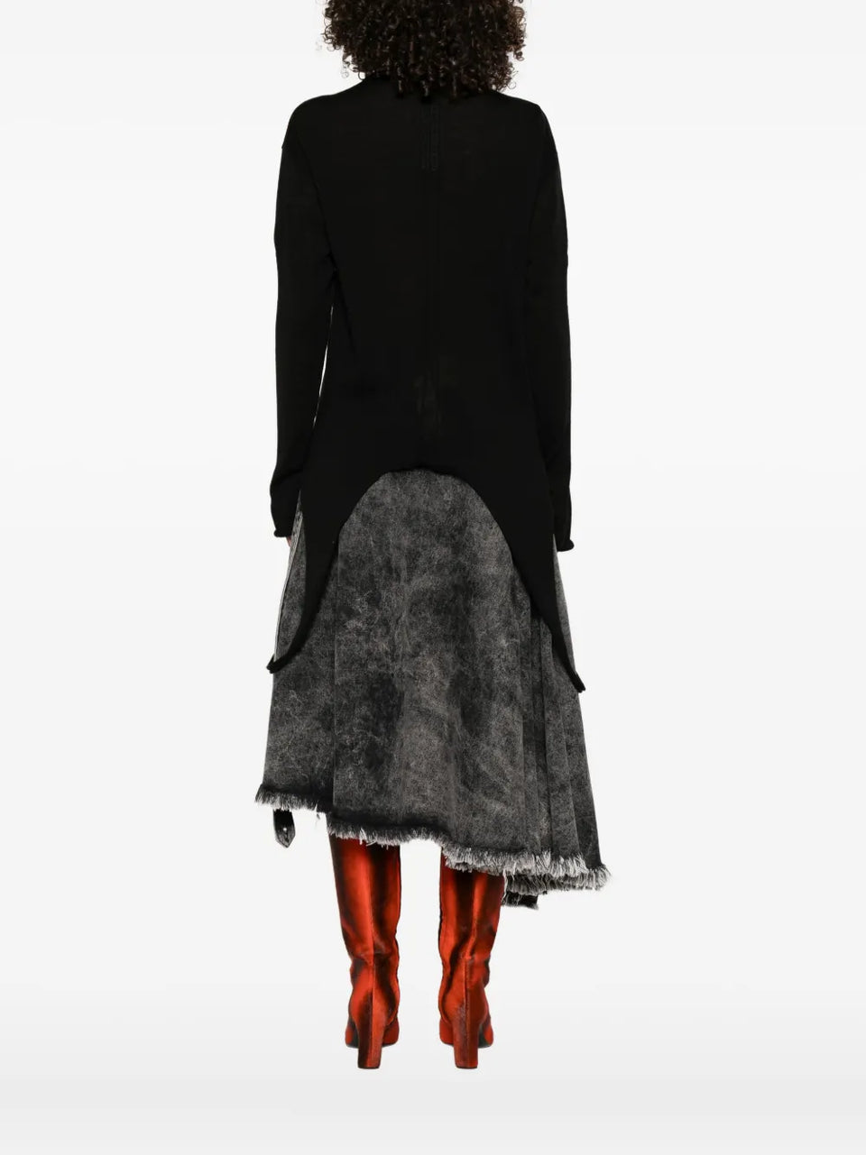 slashed long-sleeve sweater