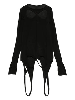 slashed long-sleeve sweater