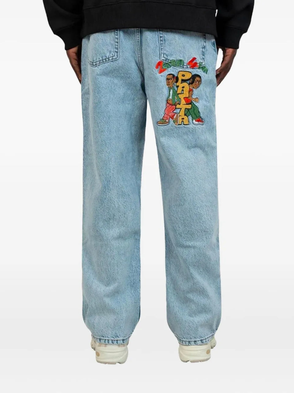 embroidered-logo jeans