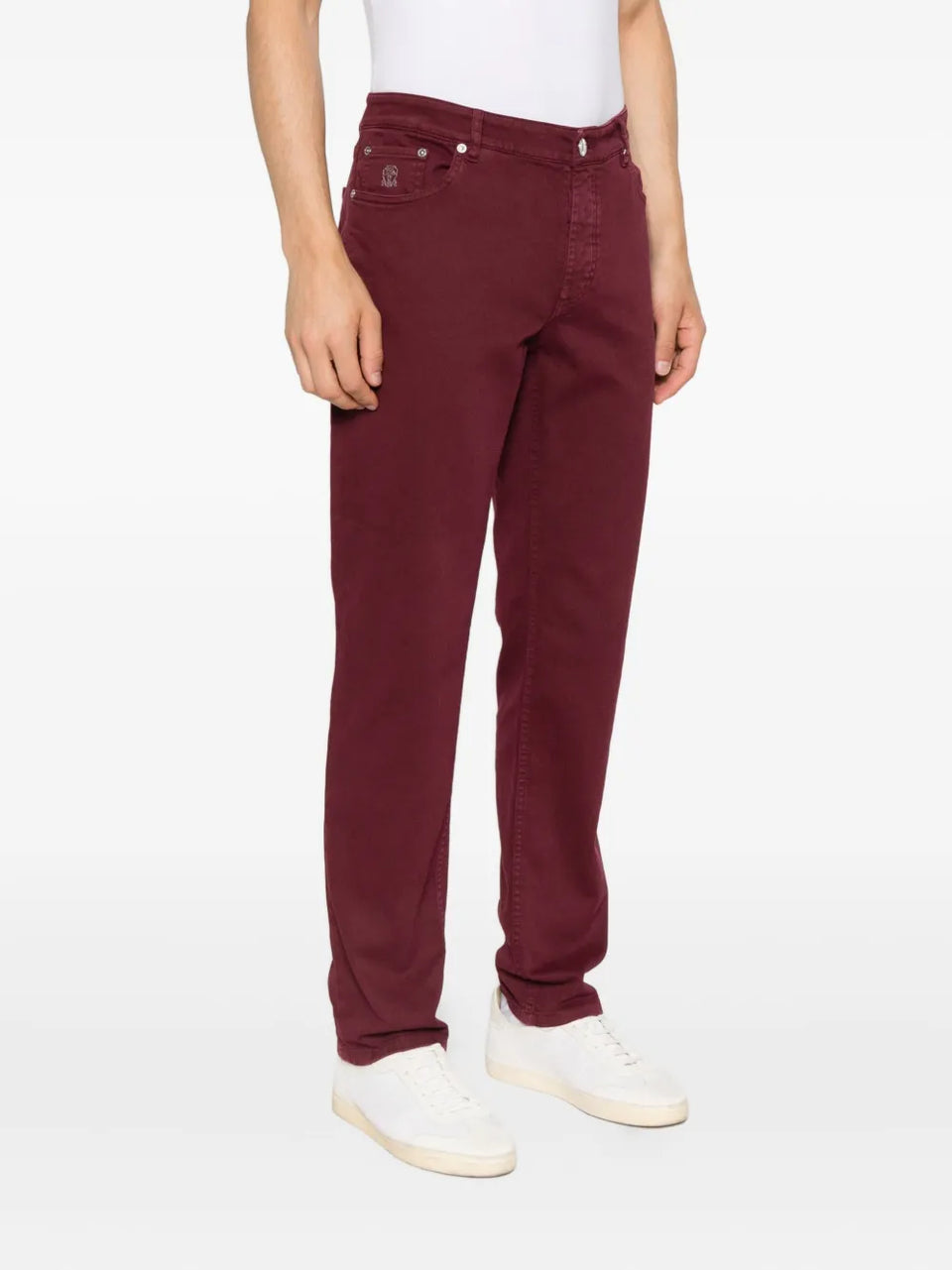 embroidered-logo jeans